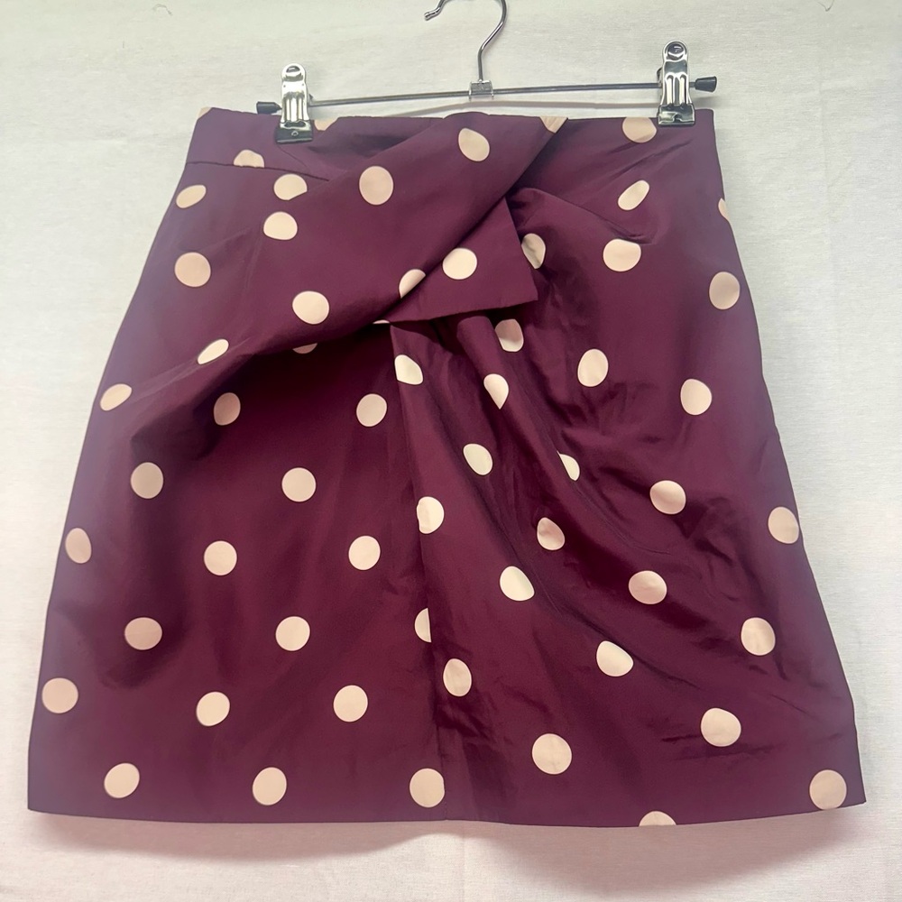 Zara Burgundy Polka Dot Mini Skirt small